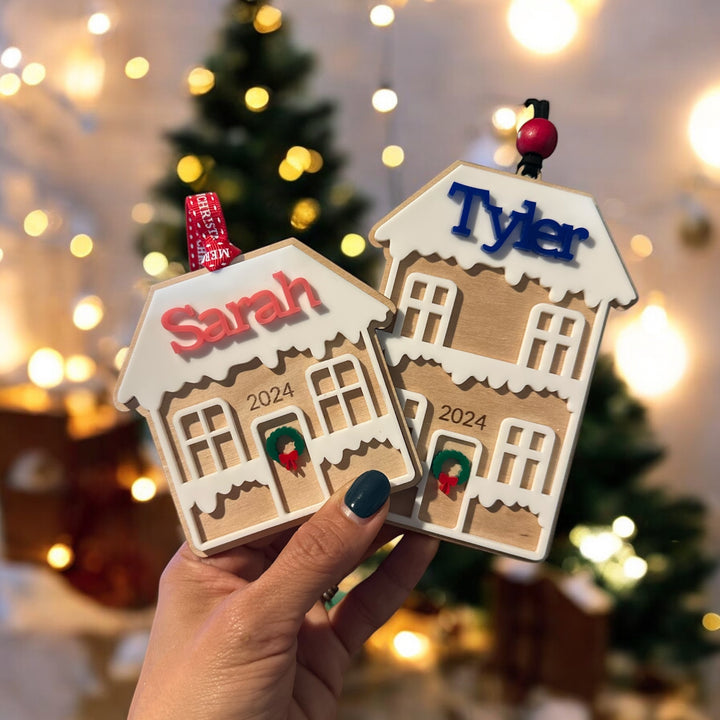 Gingerbread House Custom Name Ornament